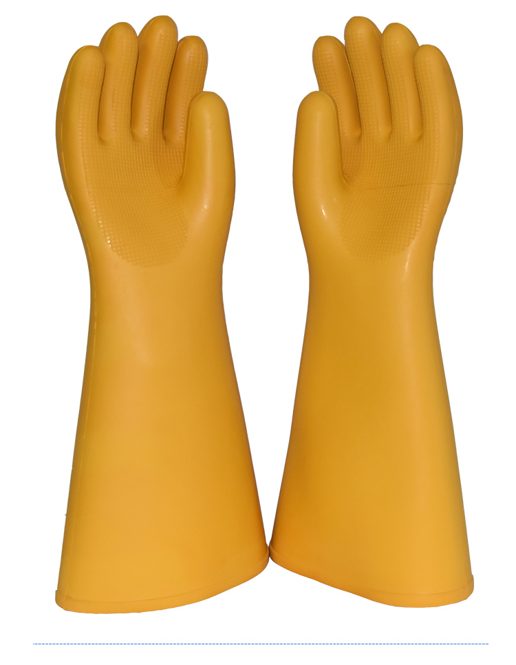 天津双安牌35kv绝缘手套35千伏高压安全带电作业绝缘电工劳保手套