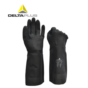 ★代尔塔201510高性能防化手套耐酸碱加厚工业抗菌耐油耐热防护手套