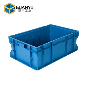GUANYU冠宇可堆箱可插箱加厚耐摔塑料箱400*300*148整理收纳箱工业汽配运输箱周转物流箱（蓝色）