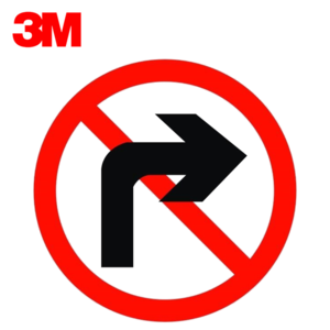 3M交通标志牌禁止右转通行指示牌限限速警示牌反光牌地下车库诱导铝板牌定制